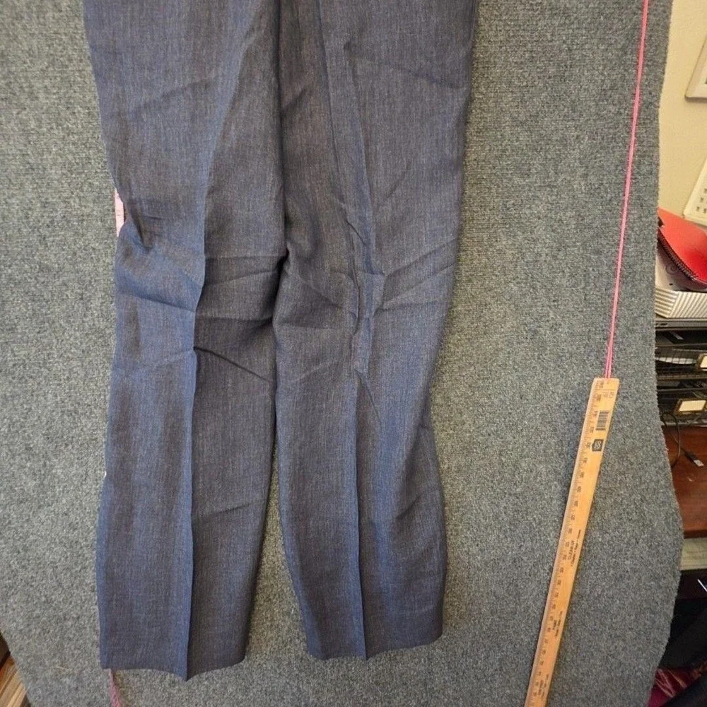 Paul Frederick Dress Pants Mens 44x42 Blue Pleated Straight Leg Regular Fit